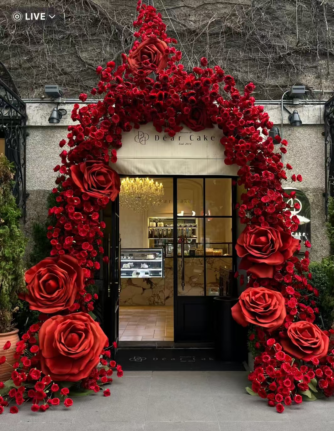Red rose installation