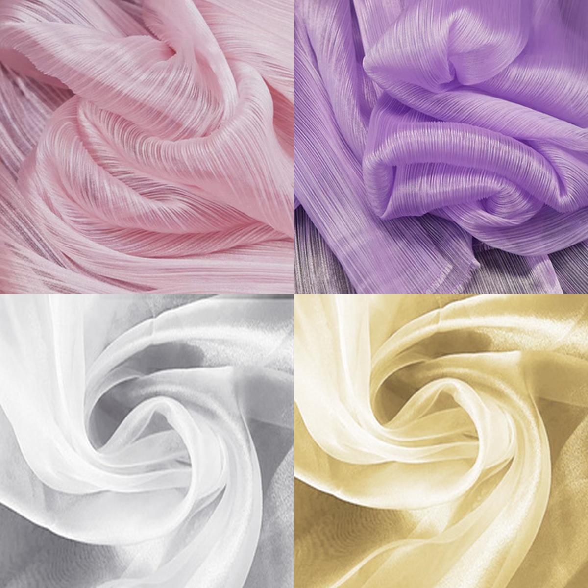 Pearl Organza and Accordion Pleated fabric