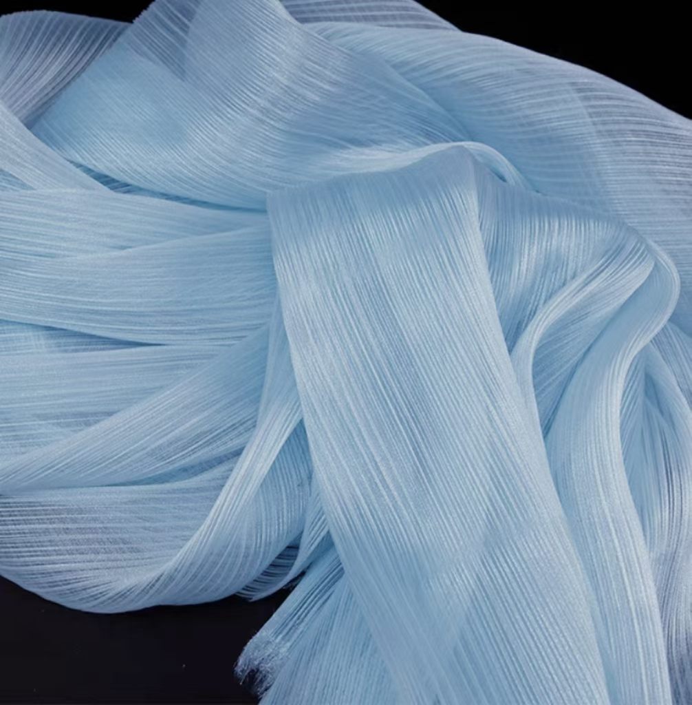 White accordion silk