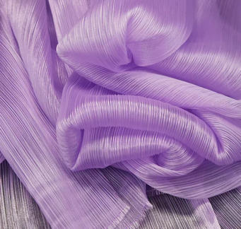 Purple accordion pleated fabric